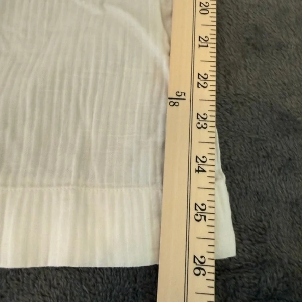 J.Crew Soleil Gauzy Cotton Pants Wide Leg Tie Waist Elastic White Large